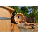 SAUNA BARIL EN BOIS MASSIF LG 2.5m D1.9m 