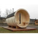 SAUNA BARIL EN BOIS MASSIF lg3m D 2.2m avec terrasse 
