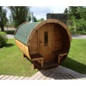 SAUNA BARIL BOIS MASSIF lg3.5m D2.2m avec terrasse et  dressing