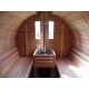 Sauna baril lg3.5m D2.2m avec terrasse et porte standard