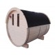 Sauna baril lg3.5m D2.2m avec terrasse et porte standard