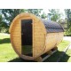 Sauna baril lg3.5m D2.2m avec terrasse et porte standard