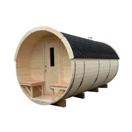 Sauna baril lg4m D2.2m avec terrasse et  dressing